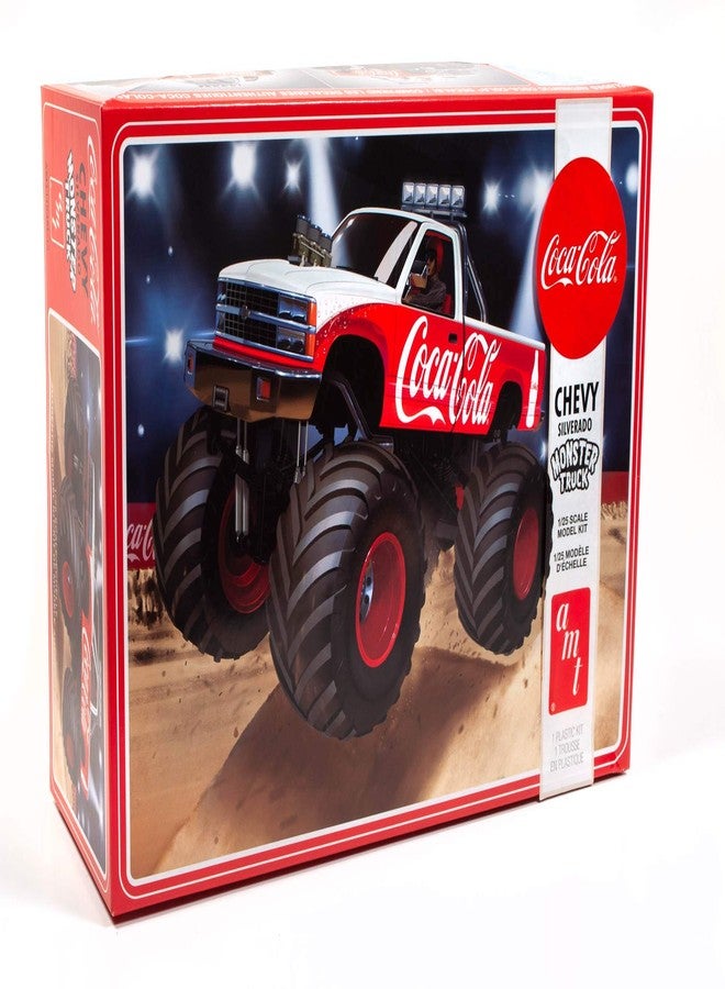 AMT Skill 2 Model Kit Chevrolet Silverado Monster Truck Coca-Cola 1/25 Scale Model - Image 1