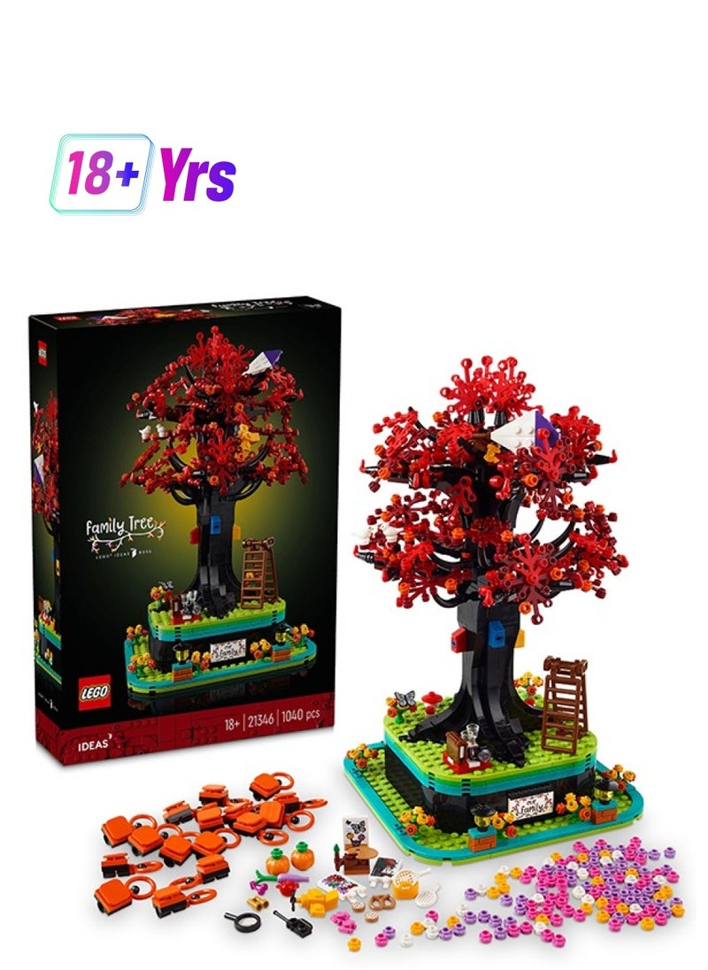 LEGO 21346 Ideas Family Tree, Gift Idea, Home Office Decor, Display Stand For Photos And Keepsake Items, Creative Building Set For Adults, Relaxing Activity (1,040 Pieces)  - Image 1