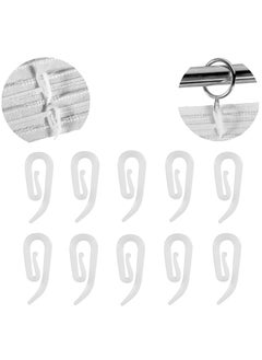 White Plastic Curtain Hooks for Door Curtain Window Curtain Curtain Header Tape Drapery Hooks 100 Pack 2.8 1.2cm
