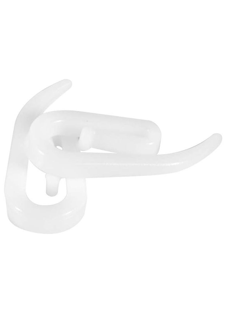 RATSAW - White Plastic Curtain Hooks for Door Curtain Window Curtain Curtain Header Tape Drapery Hooks 100 Pack 2.8 1.2cm - Image 1