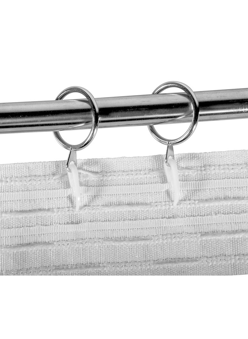 RATSAW - White Plastic Curtain Hooks for Door Curtain Window Curtain Curtain Header Tape Drapery Hooks 100 Pack 2.8 1.2cm - Image 1