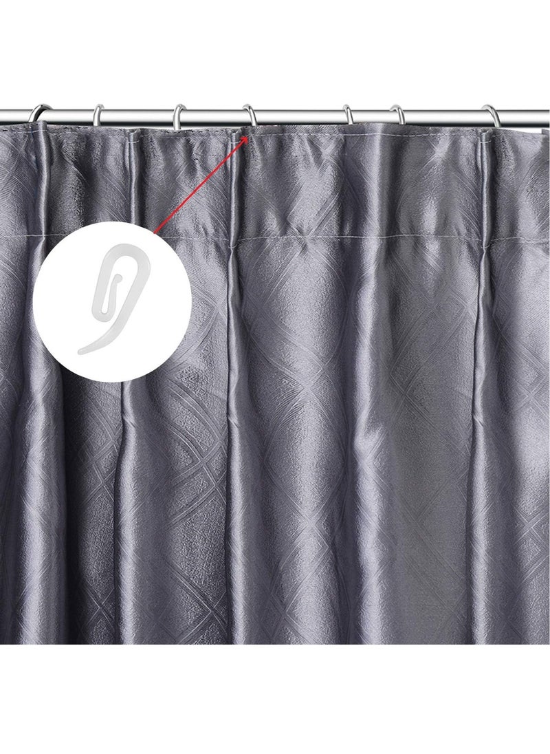 RATSAW - White Plastic Curtain Hooks for Door Curtain Window Curtain Curtain Header Tape Drapery Hooks 100 Pack 2.8 1.2cm - Image 1
