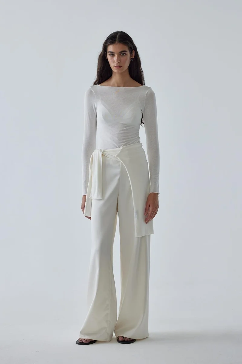 Suud Collection Saud Collection Ecru Lindy Cotton Bodysuit