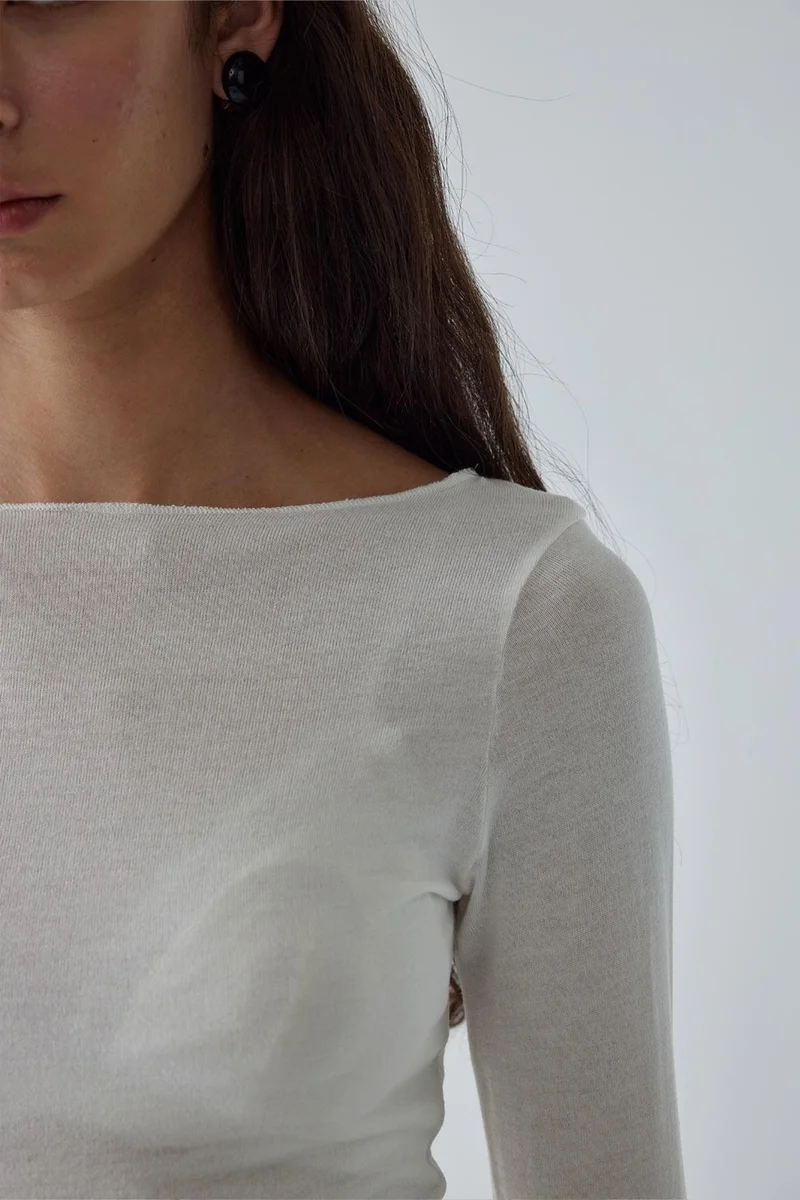 Suud Collection Saud Collection Ecru Lindy Cotton Bodysuit