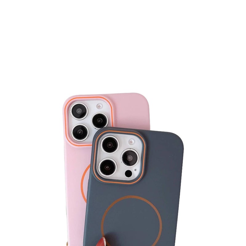 MS PC MagSafe Case for iPhone 14 / 14 Plus / 14 Pro / 14 Pro Max with Two-Tone Frame and Skin-Feel Matte Finish plus Shockproof plus Strong Magnetic plus Drop Protection in Black - Image 3
