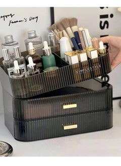 Phoenix Acrylic Makeup Organizer With Stackable Drawers, Bathroom Vanity Organizers And Storage, Ideal For Desk And Dresser Countertops, Great For Cosmetics, Skincare, Lipsticks(Organizer+2Drawers)  - Image 2