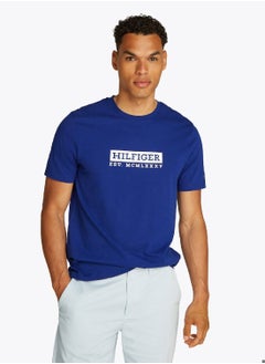 TOMMY HILFIGER Men's Graphic T-Shirt - Cotton, Blue  - Image 1