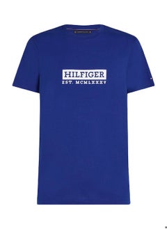 TOMMY HILFIGER Men's Graphic T-Shirt - Cotton, Blue  - Image 3