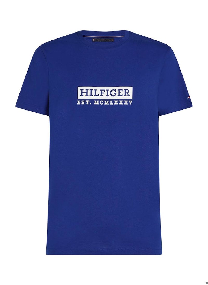 TOMMY HILFIGER Men's Graphic T-Shirt - Cotton, Blue  - Image 3