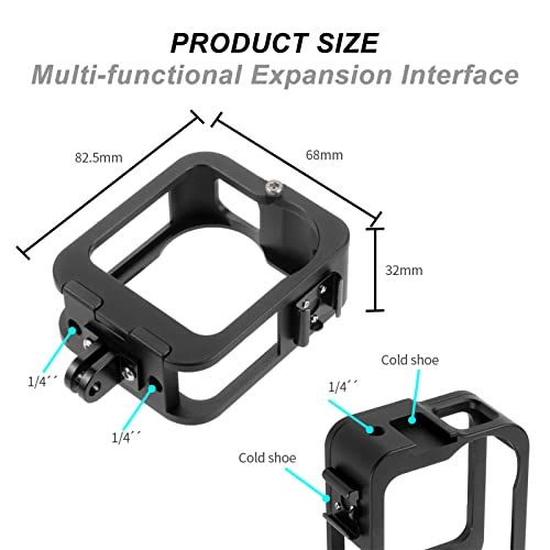 Sruim Accessories for Gopro Max Aluminum Alloy Case, Frame Protector Housing Shell with Hot Shoe Interface Compatible GoPro MAX Official Replacement Protective Lense - Image 2