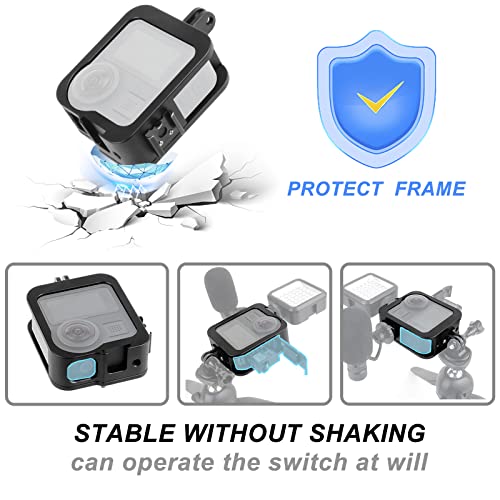 Sruim Accessories for Gopro Max Aluminum Alloy Case, Frame Protector Housing Shell with Hot Shoe Interface Compatible GoPro MAX Official Replacement Protective Lense - Image 5