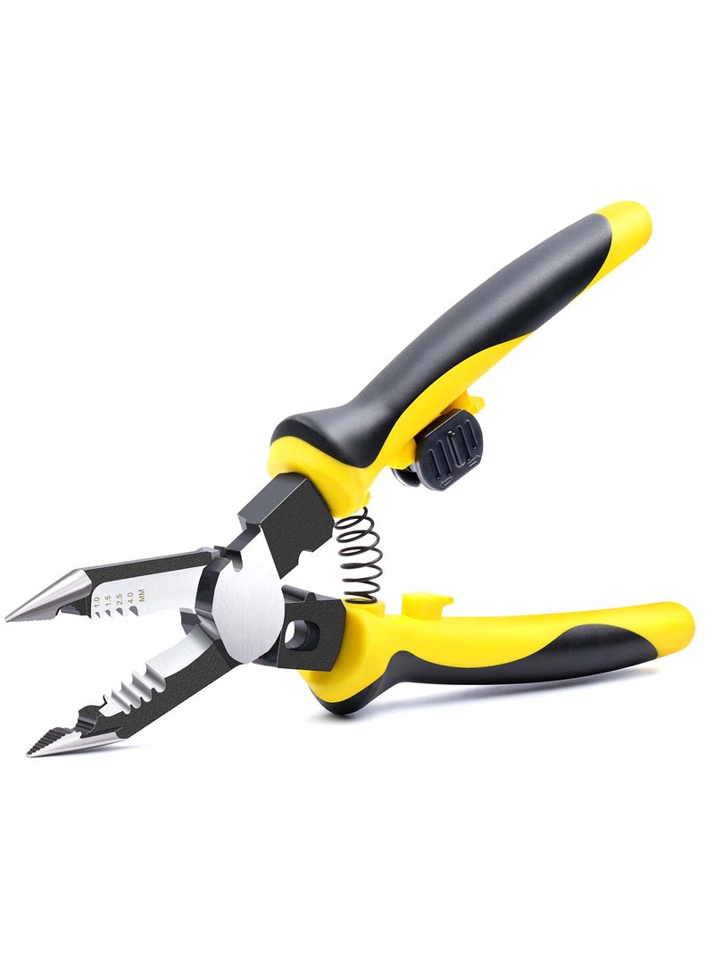 Generic Wire Stripper Plier - 7-in-1 Multi-function Wire Stripping and Cutting Tool for Electric Cable Stripping, Cutting, and Crimping  - Image 1