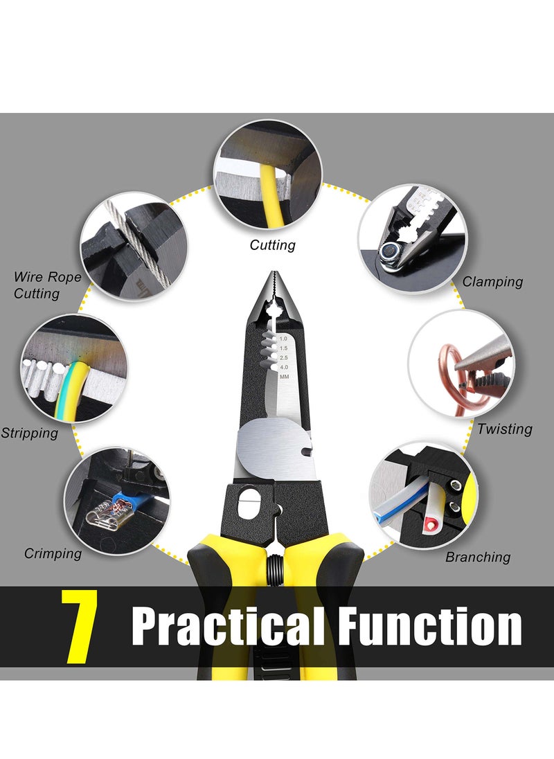 Generic Wire Stripper Plier - 7-in-1 Multi-function Wire Stripping and Cutting Tool for Electric Cable Stripping, Cutting, and Crimping  - Image 3