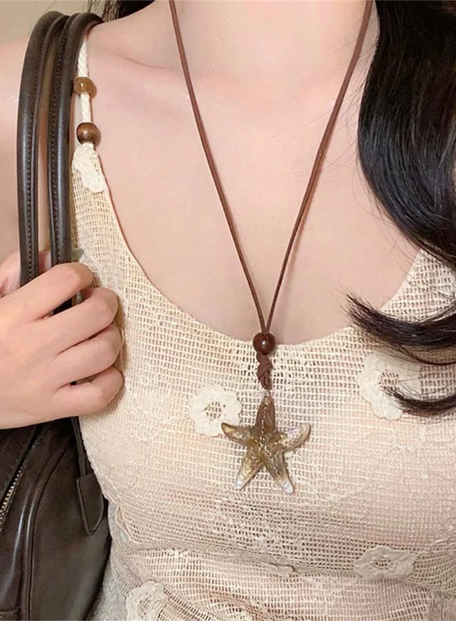 تايك تو Beige Starfish Pendant Necklace