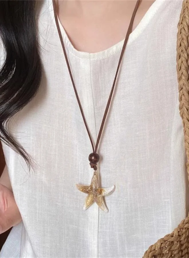 تايك تو Beige Starfish Pendant Necklace