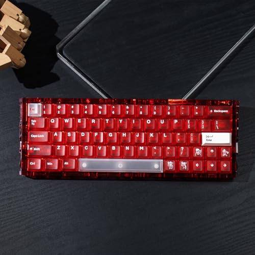 Sumgsn Transparent Keyboard Case Red Hollow Keyboard Housing Compatible with Wooting60/HM66/Mad60/M6lite/Rakka Keyboard - Image 4