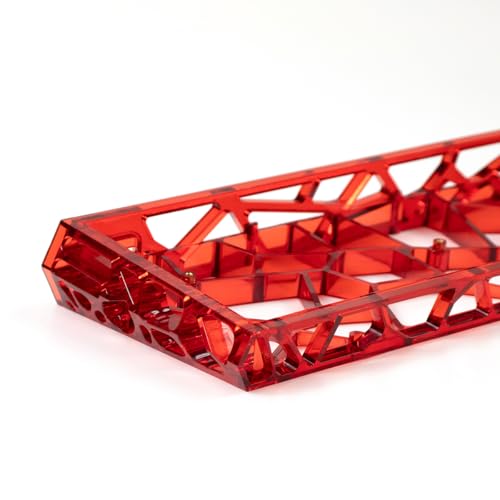 Sumgsn Transparent Keyboard Case Red Hollow Keyboard Housing Compatible with Wooting60/HM66/Mad60/M6lite/Rakka Keyboard - Image 2