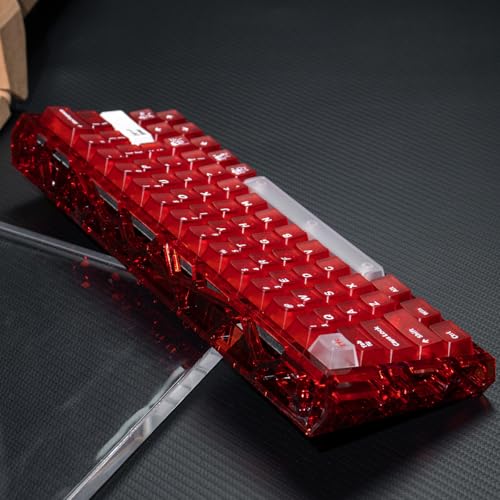 Sumgsn Transparent Keyboard Case Red Hollow Keyboard Housing Compatible with Wooting60/HM66/Mad60/M6lite/Rakka Keyboard - Image 5