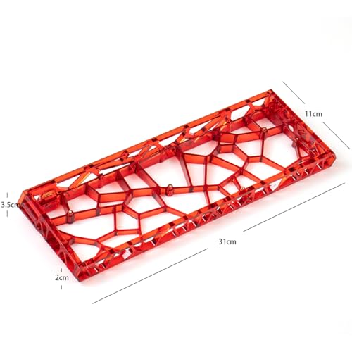 Sumgsn Transparent Keyboard Case Red Hollow Keyboard Housing Compatible with Wooting60/HM66/Mad60/M6lite/Rakka Keyboard - Image 3