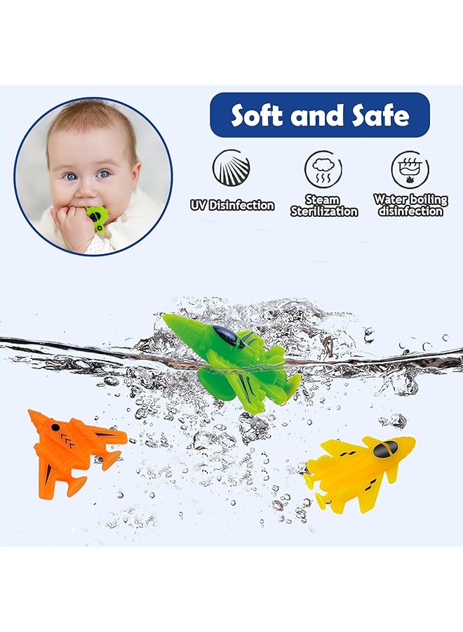 KASTWAVE Baby Suction Cup Toys 16Pcs Silicone No Hole Mold Free Bath Toy With Mesh Bag Storage Airplane Sucker Bath Toys For Kids Ages 4 8 Toddler Bath Toys Connect Build Create Travel Toys - Image 5