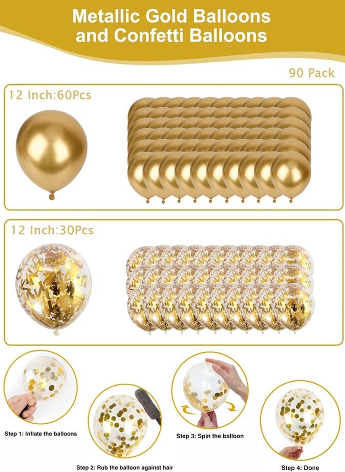 90PCS Ramadan Mubarak Party Balloons Set,12 Inch Balloons Ideal for Eid Al-Fitr, Baby Shower,  Wedding  and More Party Decorations - Image 5