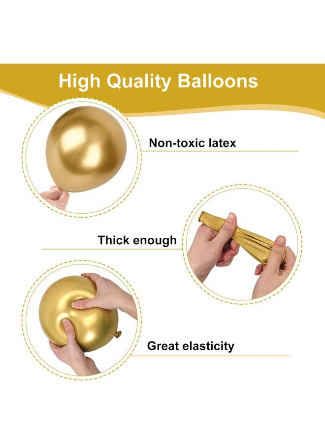 90PCS 12-inch Balloons with Gold Ribbon for Party Birthday Wedding Bridal Shower Decorations  - Image 3