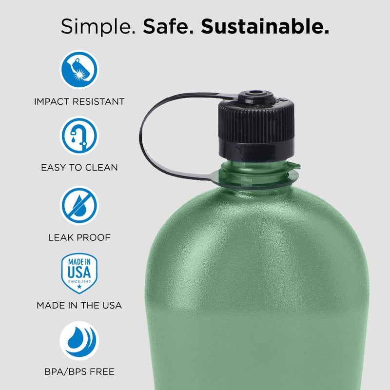 Nalgene Nalgene Sustain Tritan BPA-Free Oasis Water Bottle Made with Material Derived from 50% Plastic Waste  32 OZ  Foliage - Image 2