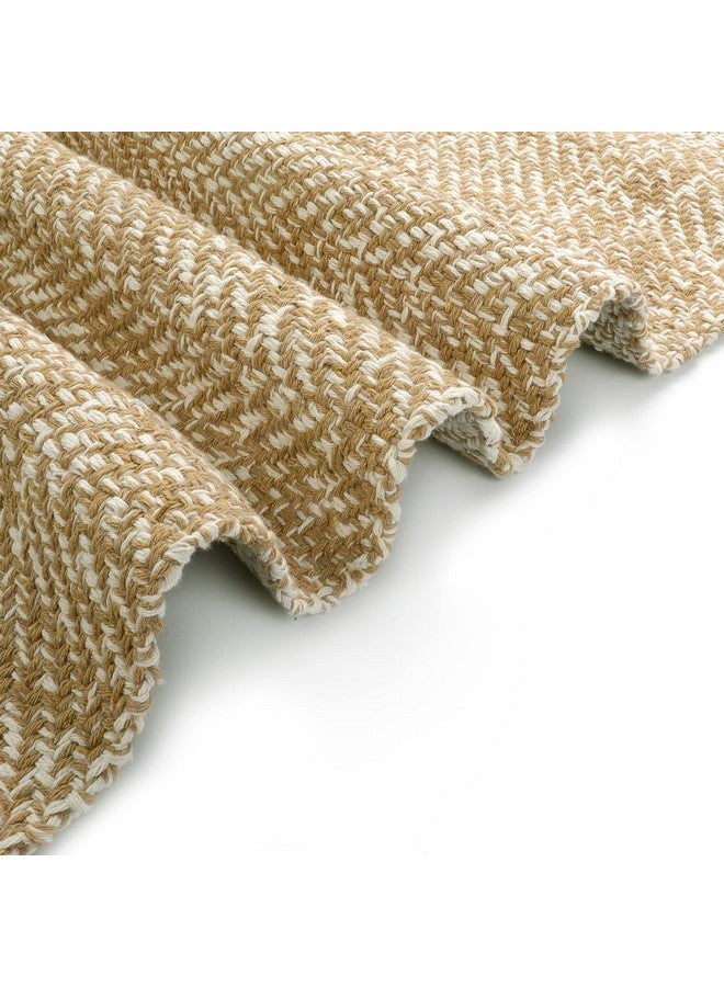 LEEVAN Washable Bathroom Rug 2'X3' Low Profile Entryway Rug Tan Durable Front Door Mat Cotton Reversible Kitchen Mat Boho Bedroom Rug Farmhouse Carpet For Foyer Front Porch Decor - Image 5