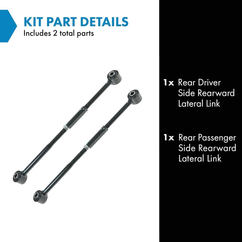 TRQ Rear Adjustable Track Bar Lateral Link Pair Set for Toyota Avalon Camry - Image 2