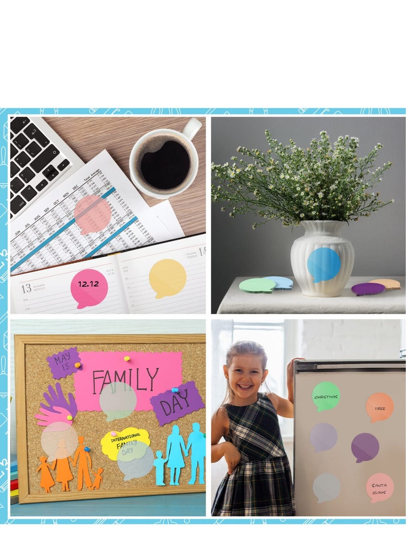 KASTWAVE - 12 Pack Transparent Sticky Notes, Round Book Markers Page Flags Stickers, Clear Sticky Notes Waterproof Self-Adhesive Sticky Notes, Suitable for Home School Office Supplies (Bubble Shape, 3 x 3 Inch) - Image 1