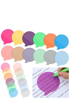 12 Pack Transparent Sticky Notes, Round Book Markers Page Flags Stickers, Clear Sticky Notes Waterproof Self-Adhesive Sticky Notes, Suitable for Home School Office Supplies (Bubble Shape, 3 x 3 Inch)