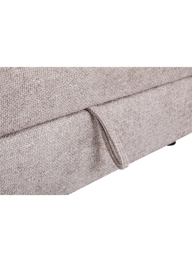 DANUBE HOME Odum Square Ottoman With Storage Multi-Functional Stool Upholstered Footrest Modern Design Furniture For Living Room Bedroom L99Xw99Xh47Cm - Image 2