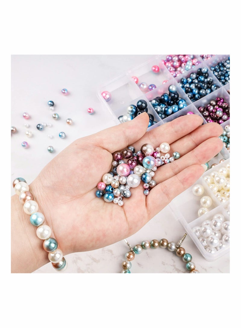Luckam 1890Pcs Multicolored Pearls Beads Loose Round Spacer Beads Smooth Rainbow Faux ABS Beads for Jewelry Making Bracelets Earrings Necklaces DIY Crafts 4 6 8 10mm - Image 5