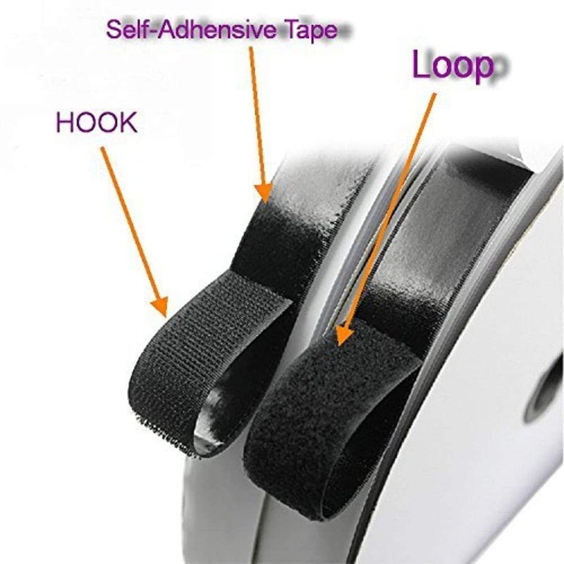 DIY Crafts DIY Crafts CTDIYHI21376 HookLoop Tape 1 inch 16 Feet Adhesive Mounting Tape Strips Nylon TrapsBlacks Design No 2  - Image 2