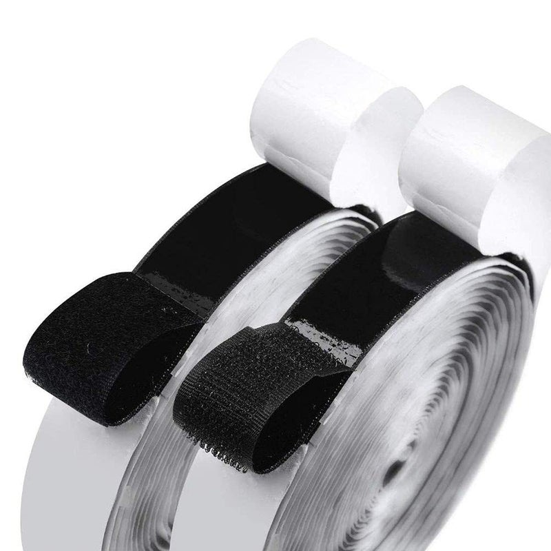 DIY Crafts DIY Crafts CTDIYHI21376 HookLoop Tape 1 inch 16 Feet Adhesive Mounting Tape Strips Nylon TrapsBlacks Design No 2  - Image 1