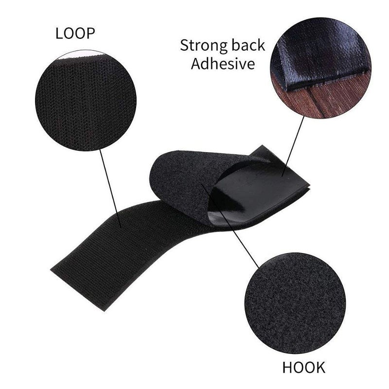 DIY Crafts DIY Crafts CTDIYHI21376 HookLoop Tape 1 inch 16 Feet Adhesive Mounting Tape Strips Nylon TrapsBlacks Design No 2  - Image 5