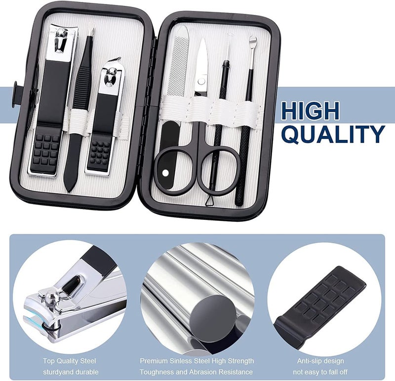Aceoce Nail Clippers Set Professional Manicure Set Grooming Kits Stainless Steel Travel Manicure Pedicure Kit Nail Care Tools Nail Kit with Travel Case Personal Care Tools Gifts for Men Women - Image 3