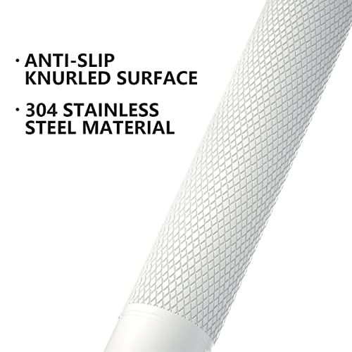 Munzong 16 Inch Anti Slip Shower Grab Bar Oil Rubbed White, Munzong Bathroom Grab Bar, Knurled Bathroom Balance Bar,Safety Hand Rail Support Handicap Elderly Injury Senior Assist Bath Handle - Image 3