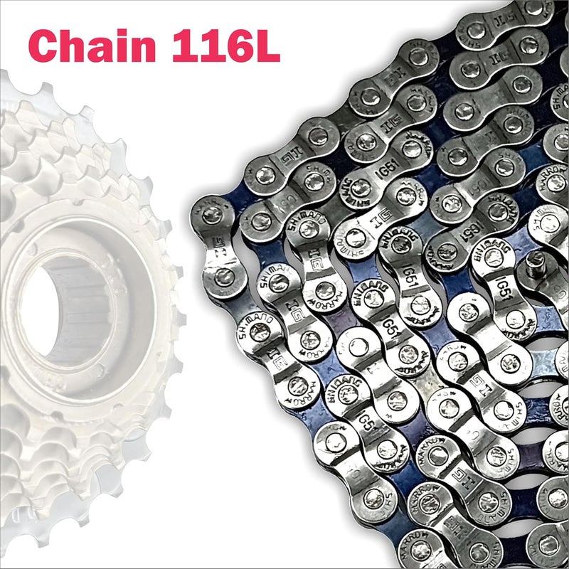 VENTA 6/7/8 Speed Steel Bicycle Chain for 6, 7, 8, 18, and 21-Speed Gear Cycles | 116 Links Narrow 1/2” x 3/32” Design | Durable Smooth Shifting MTB, Road & Mountain Bike Chain - Image 5