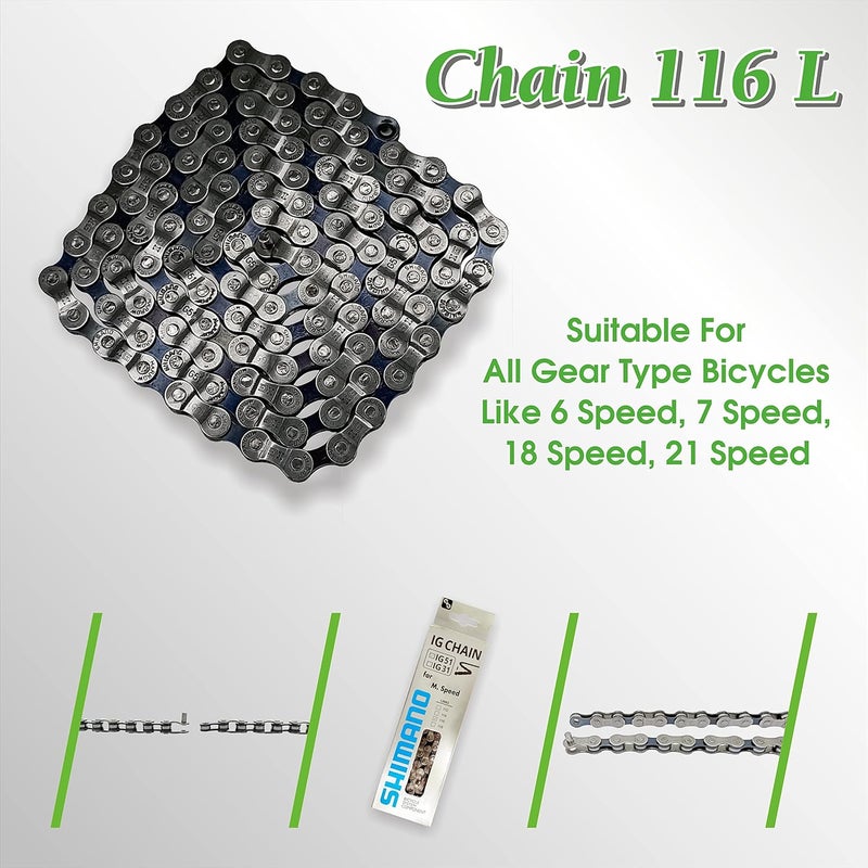 VENTA 6/7/8 Speed Steel Bicycle Chain for 6, 7, 8, 18, and 21-Speed Gear Cycles | 116 Links Narrow 1/2” x 3/32” Design | Durable Smooth Shifting MTB, Road & Mountain Bike Chain - Image 3