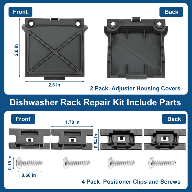 prime&swift Wdt730Pahz0 Upper Rack Fit For Whirlpool Upgraded W10712395 Top Rack Adjuster Fit For Whirlpool W10350375 Wdt750Sahz0 Upper Rack Fit For Whirlpool Wdta50S Wdt730 Fit For Ken.More 665 Prime&Swift - Image 4
