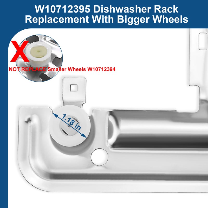 prime&swift Wdt730Pahz0 Upper Rack Fit For Whirlpool Upgraded W10712395 Top Rack Adjuster Fit For Whirlpool W10350375 Wdt750Sahz0 Upper Rack Fit For Whirlpool Wdta50S Wdt730 Fit For Ken.More 665 Prime&Swift - Image 5