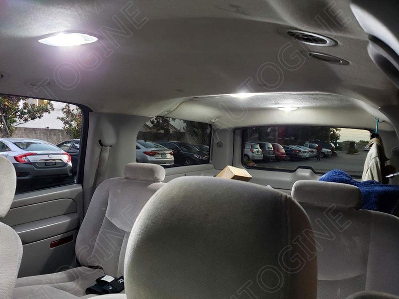 AUTOGINE طقم أضواء LED داخلية بيضاء مكون من 14 قطعة لسيارات شيفروليه تشيفي تاهو / سوبربان أو جي إم سي يوكون 2007 2008 2009 2010 2011 2012 2013 2014 لمبات LED فائقة السطوع 6000K + أداة تركيب - Image 5