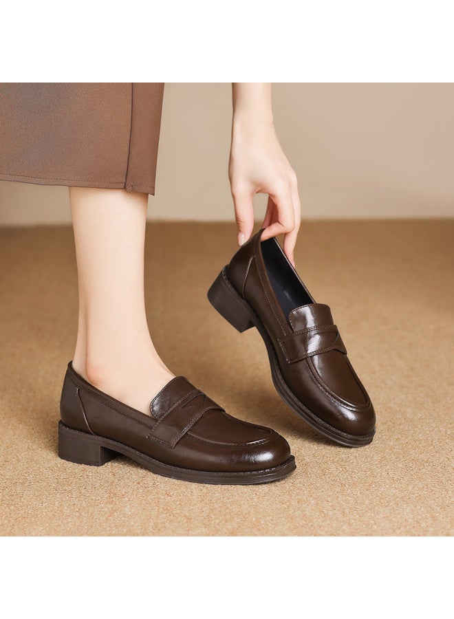 ZHR Classic Versatile】slip-on Loafers For Women, Soft-soled Flat Shoes, Comfortable Commuter Flats, Women's Leather Casual Shoes - Image 3