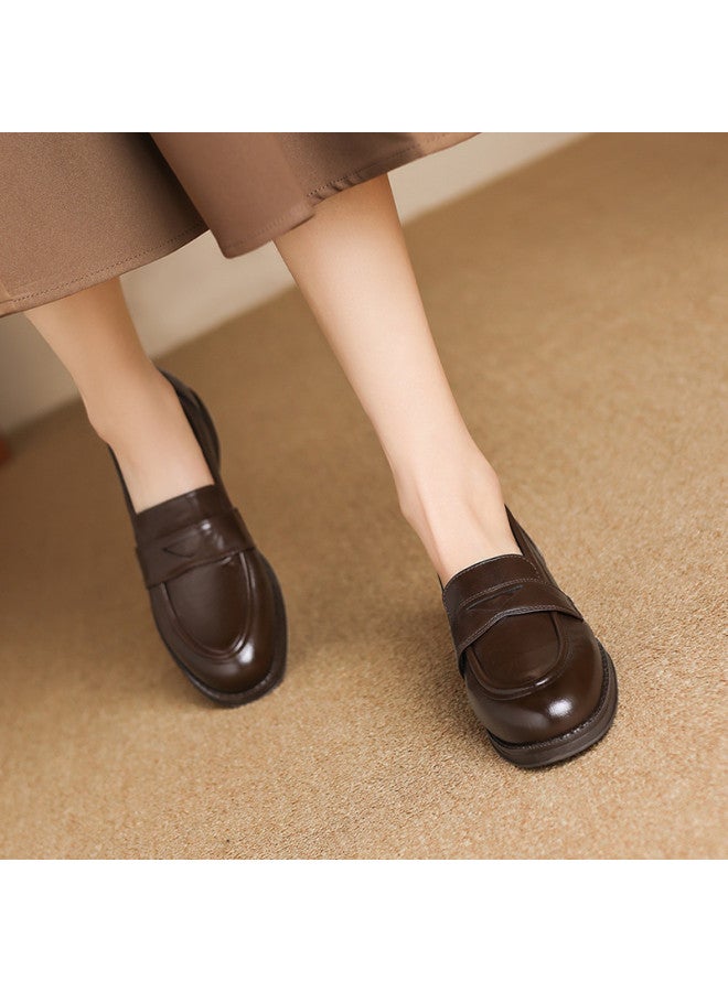 ZHR Classic Versatile】slip-on Loafers For Women, Soft-soled Flat Shoes, Comfortable Commuter Flats, Women's Leather Casual Shoes - Image 4