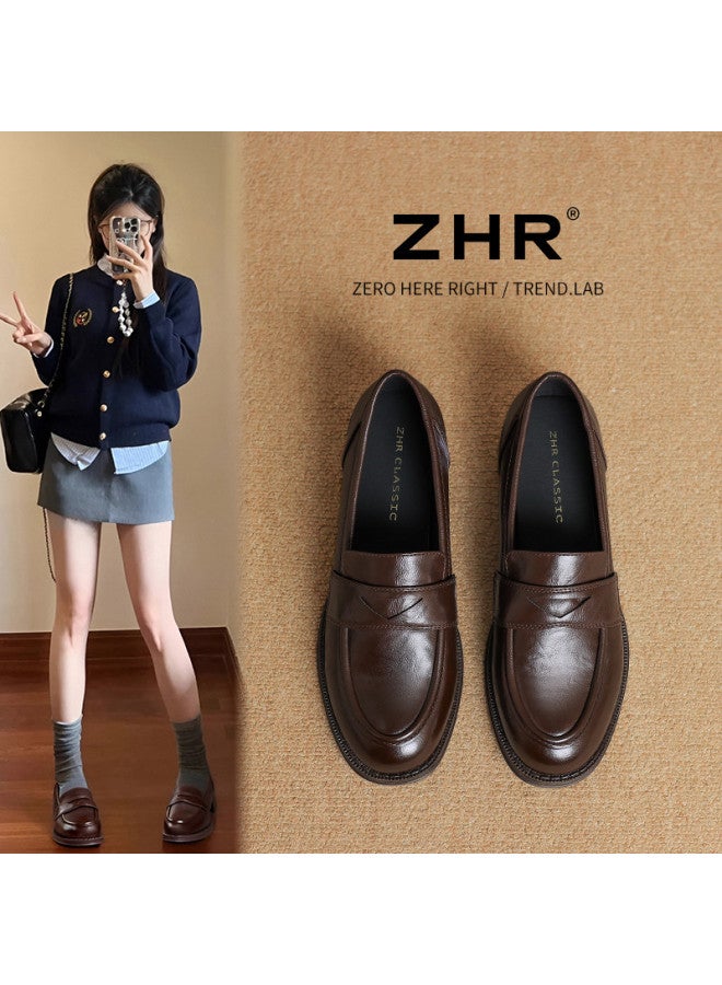 ZHR Classic Versatile】slip-on Loafers For Women, Soft-soled Flat Shoes, Comfortable Commuter Flats, Women's Leather Casual Shoes - Image 2
