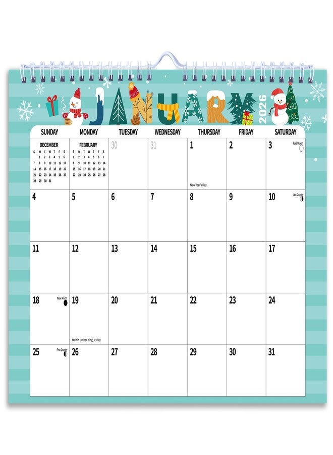 windrio 2026 Wall Calendar, Hanging Spiral Calendar Calendar Wall Paper from November 2025 - December 2026 Thick 11"X8.5", Spiral Bound, Blocks for Easy Planning, Fridge Desk Colorful Monthly Doodle Designs - Image 1
