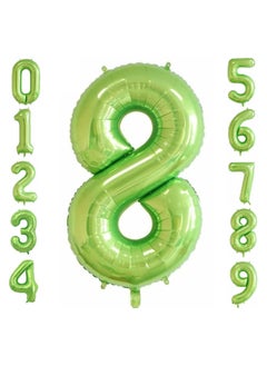 Party with Emma Green Number Balloons 40 Inch Birthday Foil Balloon Party Decorations Supplies Wedding Bachelorette Birthday Bridal Shower Graduation Anniversary Celebration Decoration Fly with Helium (Number 8)  - Image 1