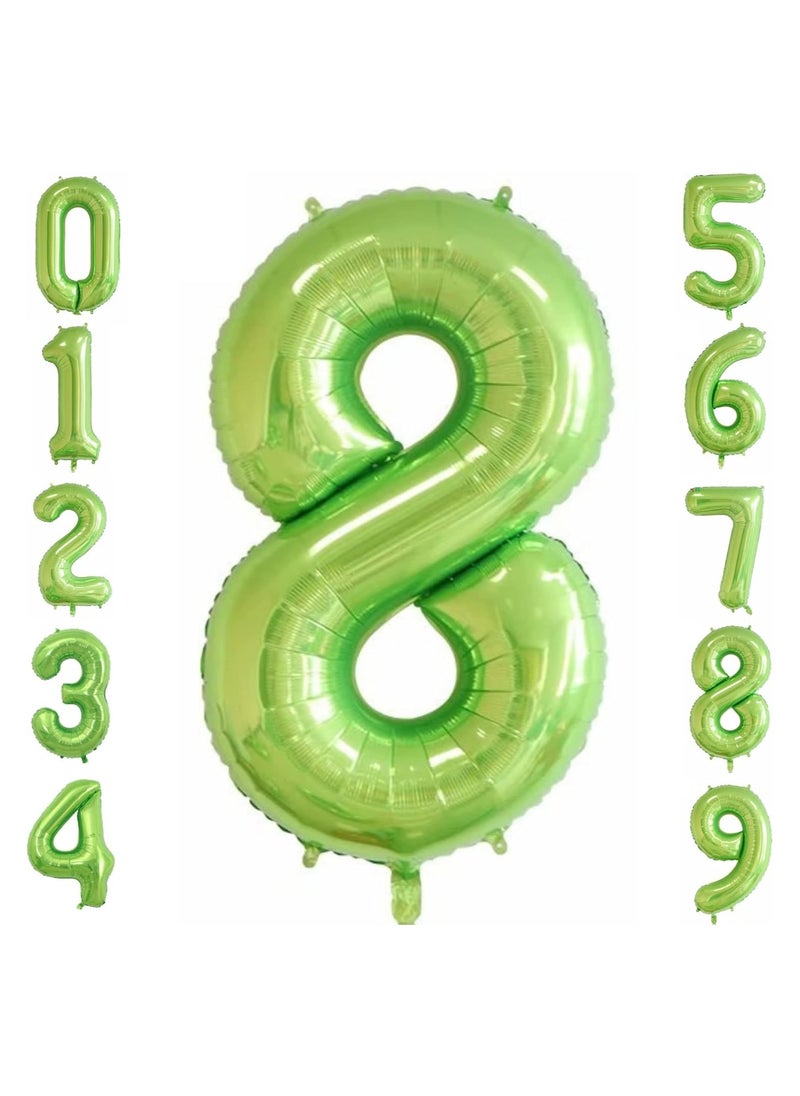 Party with Emma Green Number Balloons 40 Inch Birthday Foil Balloon Party Decorations Supplies Wedding Bachelorette Birthday Bridal Shower Graduation Anniversary Celebration Decoration Fly with Helium (Number 8)  - Image 1