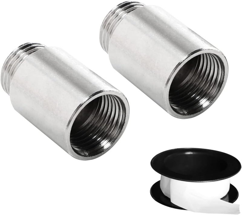 Aopin 2Pcs Shower Head Extension Pipes 304 Stainless Steel 1  2pt External Thread To 1  2pt Internal Thread 30mm Extension Water Pipe Connector - Image 1